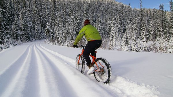 biking in snow